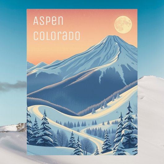 Aspen Colorado Skiurlaub modern Postkarte