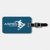 Aspen Colorado Snowboarder Gepäckanhänger (Vorderseite horizontal)