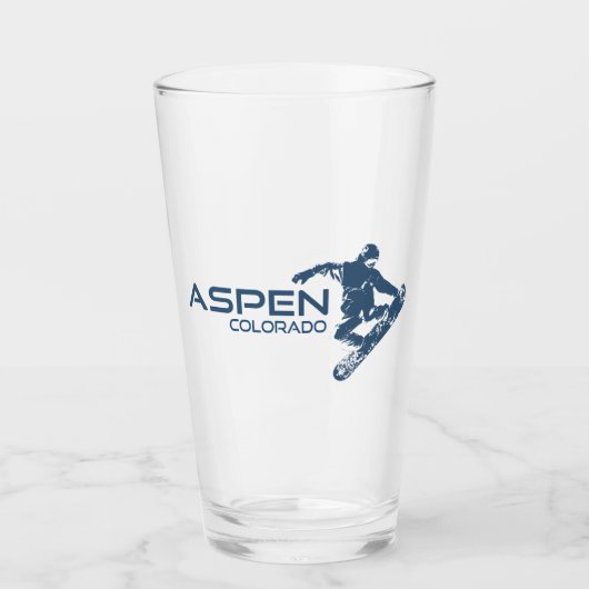 Aspen Colorado Snowboarder Glas (Vorderseite)