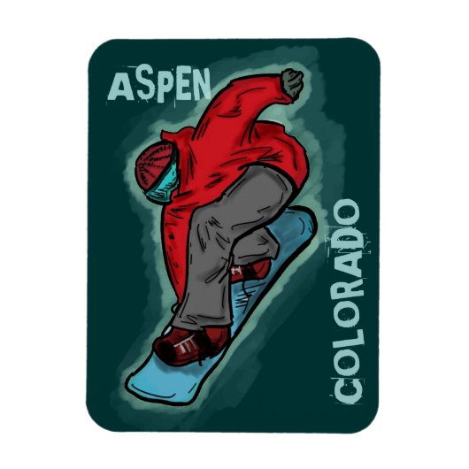 Aspen Colorado Snowboarder-Rechteckmagnet Magnet (Vertikal)