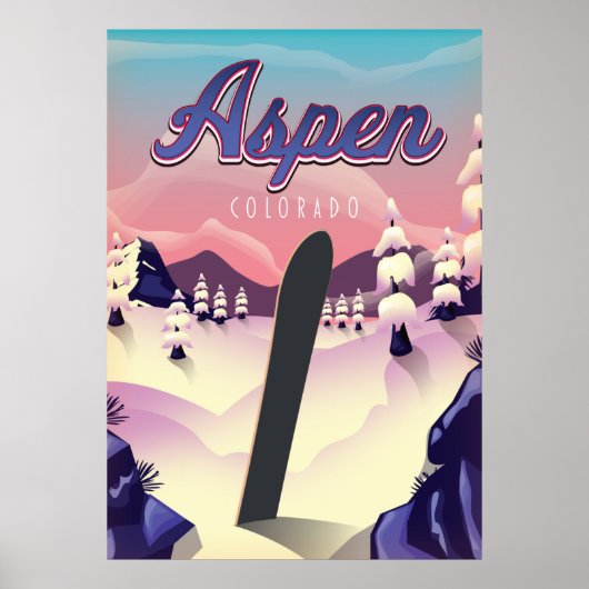 Aspen Colorado Snowboarding Poster (Vorne)