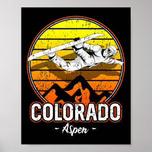 Aspen Colorado Snowboarding Poster