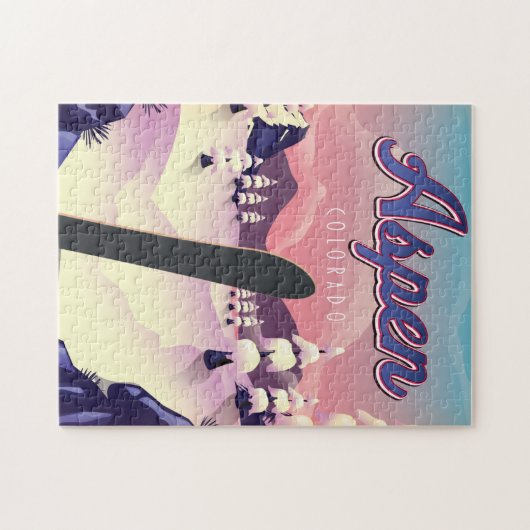 Aspen Colorado Snowboarding Poster Puzzle (Horizontal)