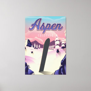 Aspen Colorado Snowboardposter Leinwanddruck