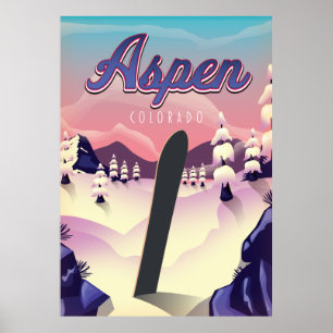 Aspen Colorado Snowboardposter Poster
