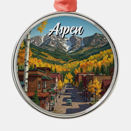 Aspen Colorado Travel Ornament Aus Metall (Vorne)