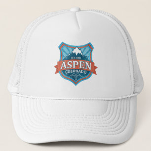 Aspen Colorado Türkis Grunge Schild Truckerhut Truckerkappe