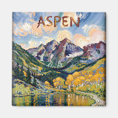 Aspen Colorado Van Gogh Style Bergwelt Magnet (Vorne)