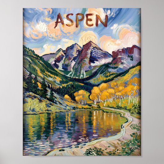 Aspen Colorado Van Gogh Style Bergwelt Poster (Vorne)
