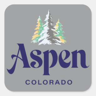 Aspen Colorado Vereinigte Staaten Quadratischer Aufkleber