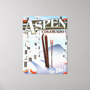 Aspen Colorado Vintages Skipposter Leinwanddruck
