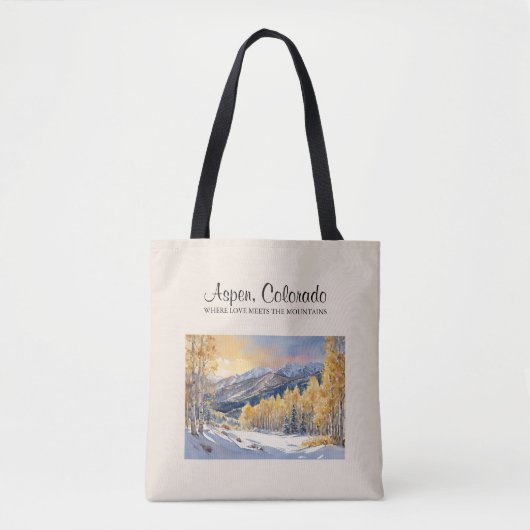 Aspen, Colorado Wasserfarbene Kunst Tasche (Vorderseite)