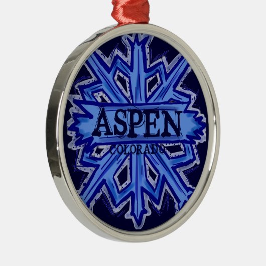Aspen Colorado Winterschneeflocken Silbernes Ornament (Rechts)