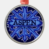 Aspen Colorado Winterschneeflocken Silbernes Ornament (Vorne)