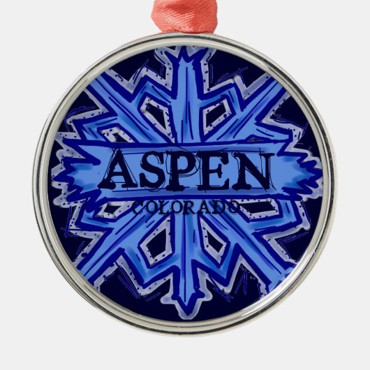 Aspen Colorado Winterschneeflocken Silbernes Ornament (Vorne)
