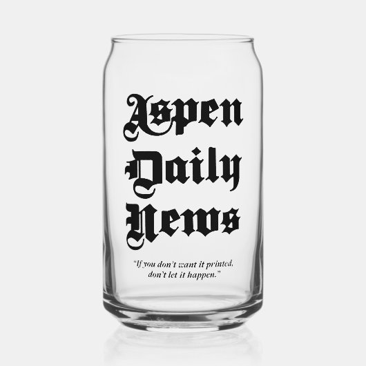 Aspen Daily News 16 oz. Hartglas Dosenglas (Vorderseite)
