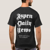 Aspen Daily News Men's Black T - Shirt (Rückseite)