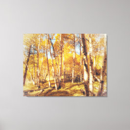 Aspen Forest in lebendigen Herbstfarben Leinwanddruck