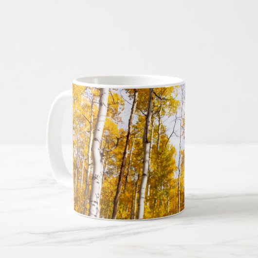 Aspen Groove Yellow Herbstlaube Kaffeetasse (Vorderseite Links)