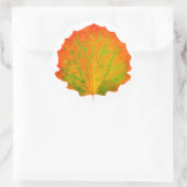 Aspen Herbstblatt Runder Aufkleber (Tasche)