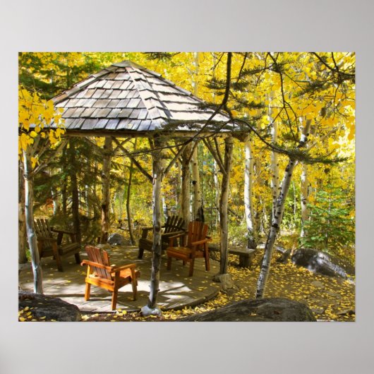 "Aspen Hideaway" Gazebo, Herbst Poster (Vorne)