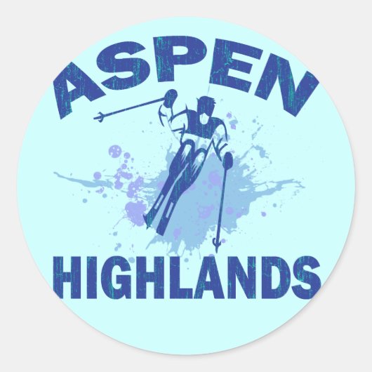ASPEN HIGHLANDS RUNDER AUFKLEBER (Vorderseite)