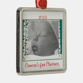 Aspen-Holz-personalisierte Foto-Verzierung Ornament Aus Metall (Rechts)