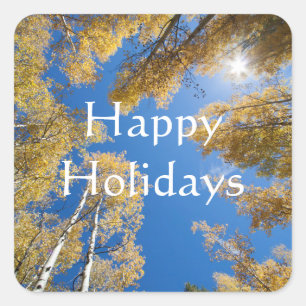 Aspen ist überall, Happy Holidays Quadratischer Aufkleber