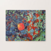 Aspen-Laub auf einem lichenbedeckten Felsen Puzzle (Horizontal)