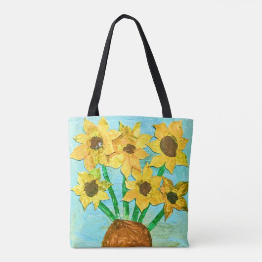 Aspen & Laura's VanGogh inspiriert Sonnenblumen Ta Tasche (Rückseite)