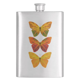 Aspen Leaf Butterflies Flachmann