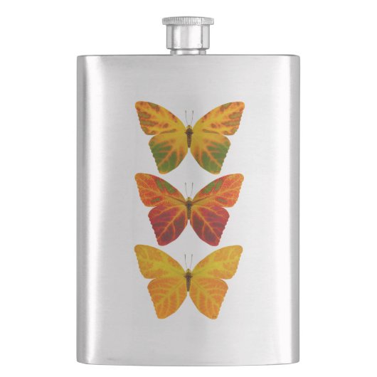 Aspen Leaf Butterflies Flachmann (Vorderseite)