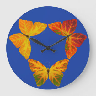 Aspen Leaf Butterflies Große Wanduhr