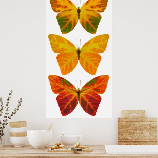 Aspen Leaf Butterflies Poster (Küche)