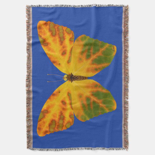Aspen Leaf Butterfly 1 Decke (Vorderseite Vertikal)