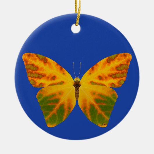 Aspen Leaf Butterfly 1 Keramik Ornament (Vorne)