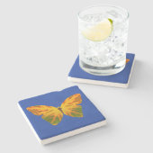 Aspen Leaf Butterfly 1 Steinuntersetzer (Seitenansicht)