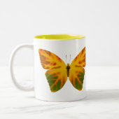 Aspen Leaf Butterfly 1 Zweifarbige Tasse (Links)
