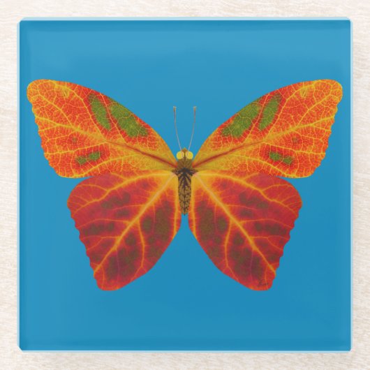Aspen Leaf Butterfly 2 Glasuntersetzer (Vorderseite)