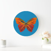 Aspen Leaf Butterfly 2 Große Wanduhr (Zuhause)