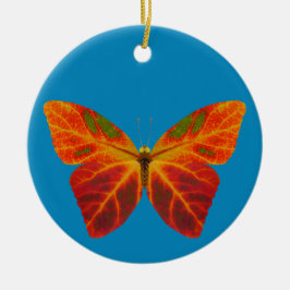 Aspen Leaf Butterfly 2 Keramik Ornament