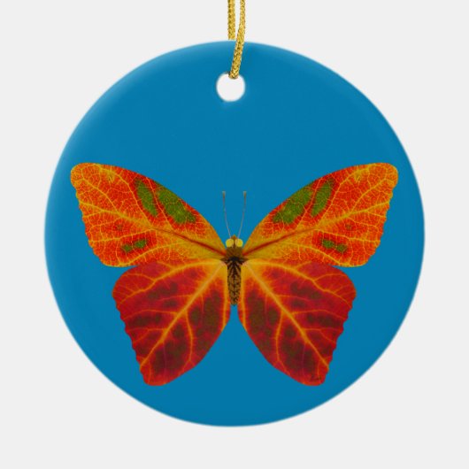 Aspen Leaf Butterfly 2 Keramik Ornament (Vorne)
