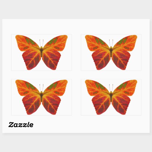 Aspen Leaf Butterfly 2 Rechteckiger Aufkleber (Blatt)