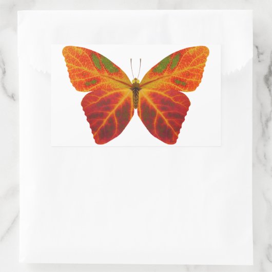 Aspen Leaf Butterfly 2 Rechteckiger Aufkleber (Tasche)