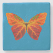 Aspen Leaf Butterfly 2 Steinuntersetzer (Vorderseite)