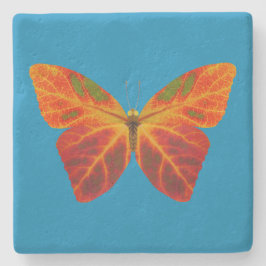 Aspen Leaf Butterfly 2 Steinuntersetzer