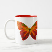 Aspen Leaf Butterfly 2 Zweifarbige Tasse (Links)