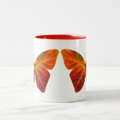 Aspen Leaf Butterfly 2 Zweifarbige Tasse (Mittel)