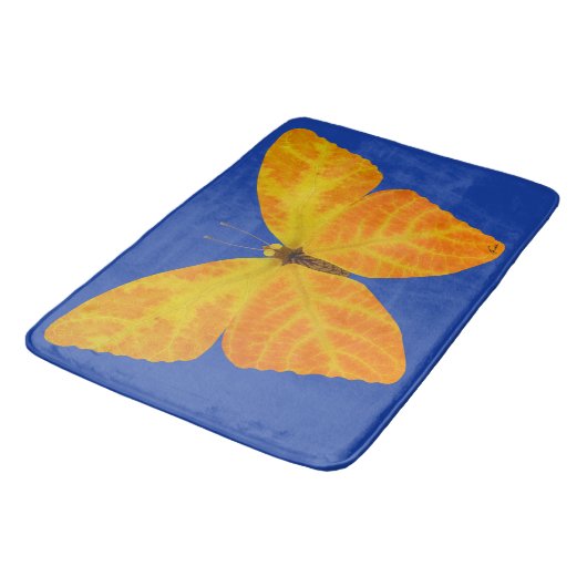 Aspen Leaf Butterfly 3 Badematte (Schrägansicht)