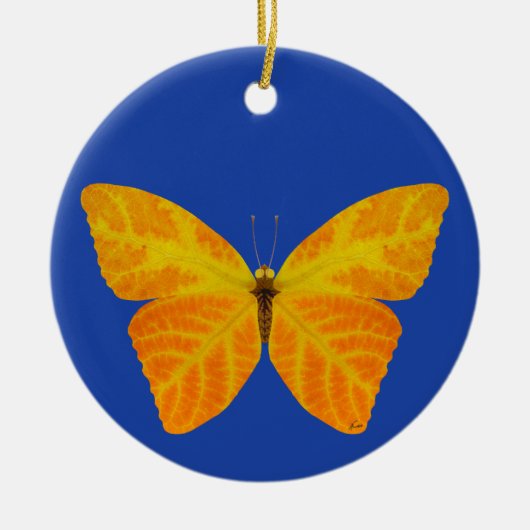Aspen Leaf Butterfly 3 Keramik Ornament (Vorne)